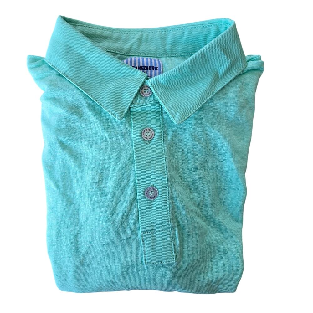 Les Canebiers Cabanon Mint Green Short Sleeve Polo Shirt Size XL